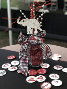 table decor from sober tailgate