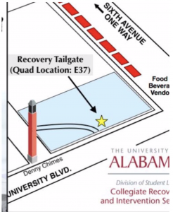 map of sober tailgate location E37